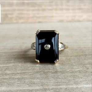 Vintage Onyx diamond ring